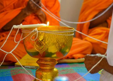 Ceremonial Bowl, String Bracelets Thailand, Sai Sin Sacred Thread, Asia
