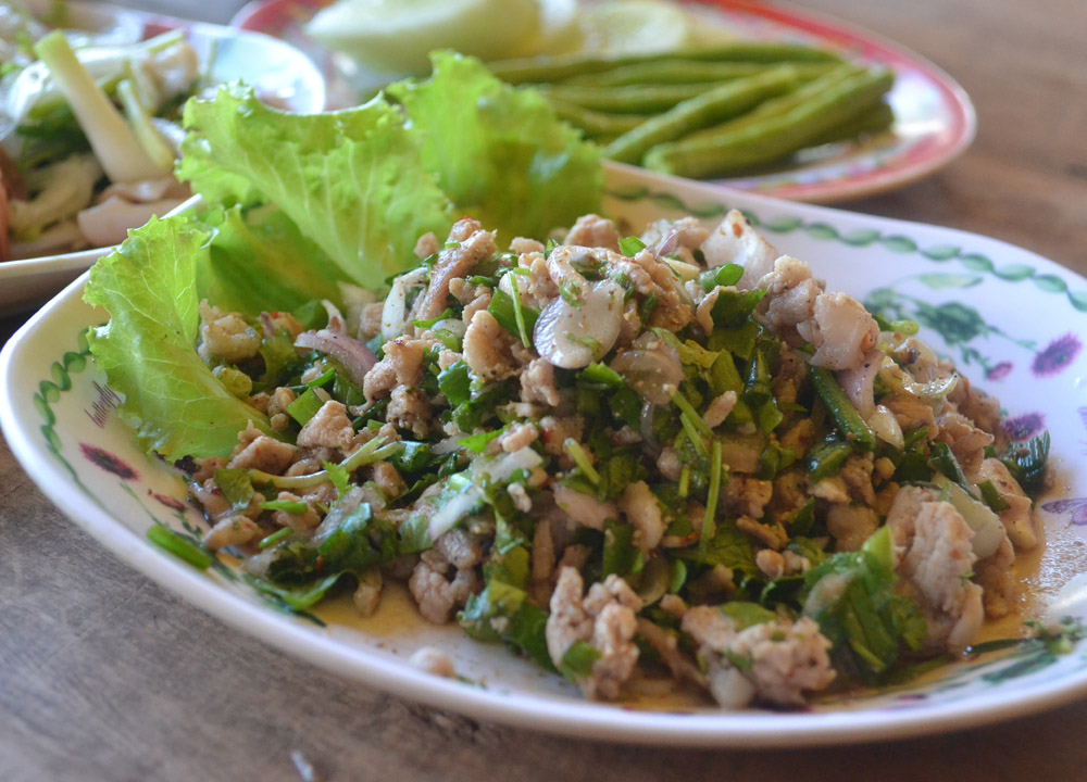 Laab Moo Spicy Pork Salad, Top 10 Lao Food, Eating in Laos, Southeast Asia