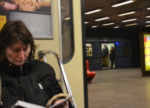 Woman on Train, Budapest Underground Metro Tourist Scam