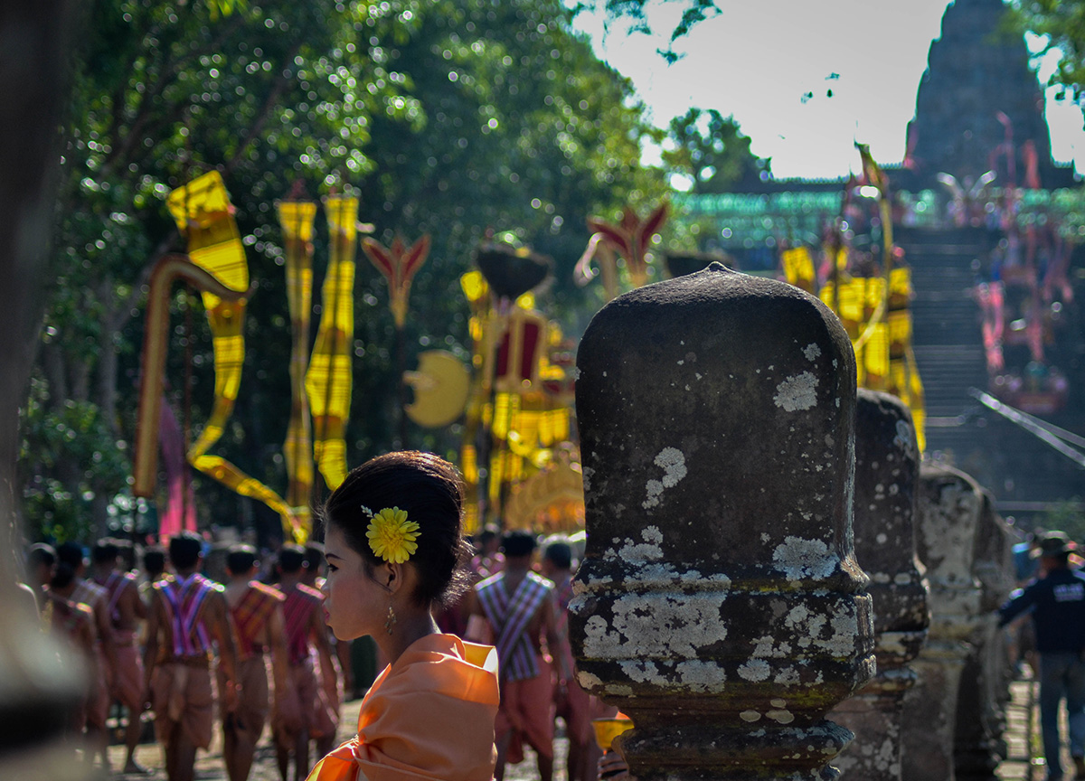 Traditional Parade. Phanomrung Festival Historical Park, Buriram Thailand