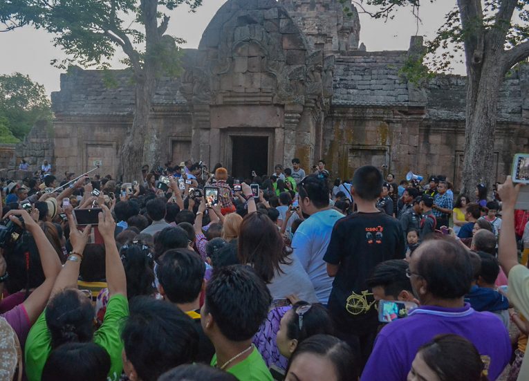 Crowds at Sunrise, Phanomrung Festival Historical Park, Buriram Thailand