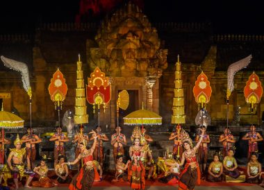 Night time at Phanomrung Festival Historical Park, Buriram Thailand