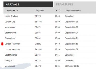 Aer Lingus Flight Cancellation Bad Weather Conditions