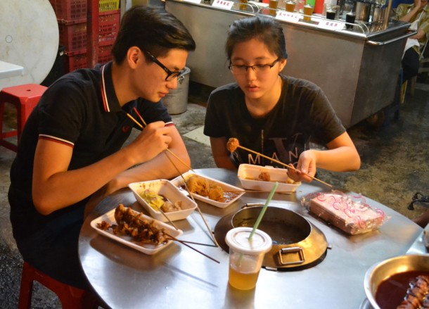 Lok lok Hot Pot Eating Malaysian Food