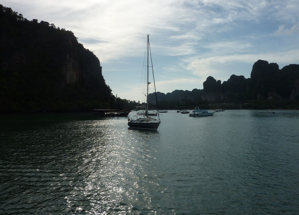 Arriving at Railay Central Pier, Low season in Krabi Thailand, Southeast Asia