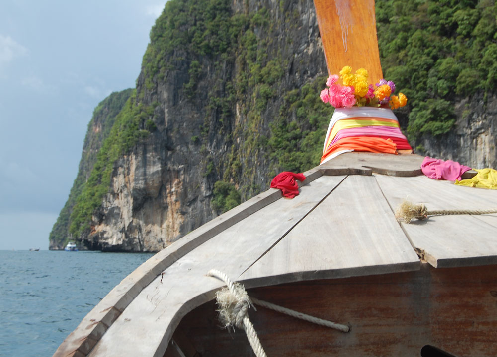 Long Tail Boat to Phi Phi, Low season in Krabi Thailand, southeast asia