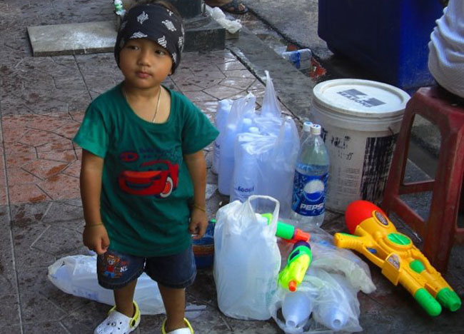 Kids, Songkran on Khao San Road Bangkok, Thai New Year Southeast Asia