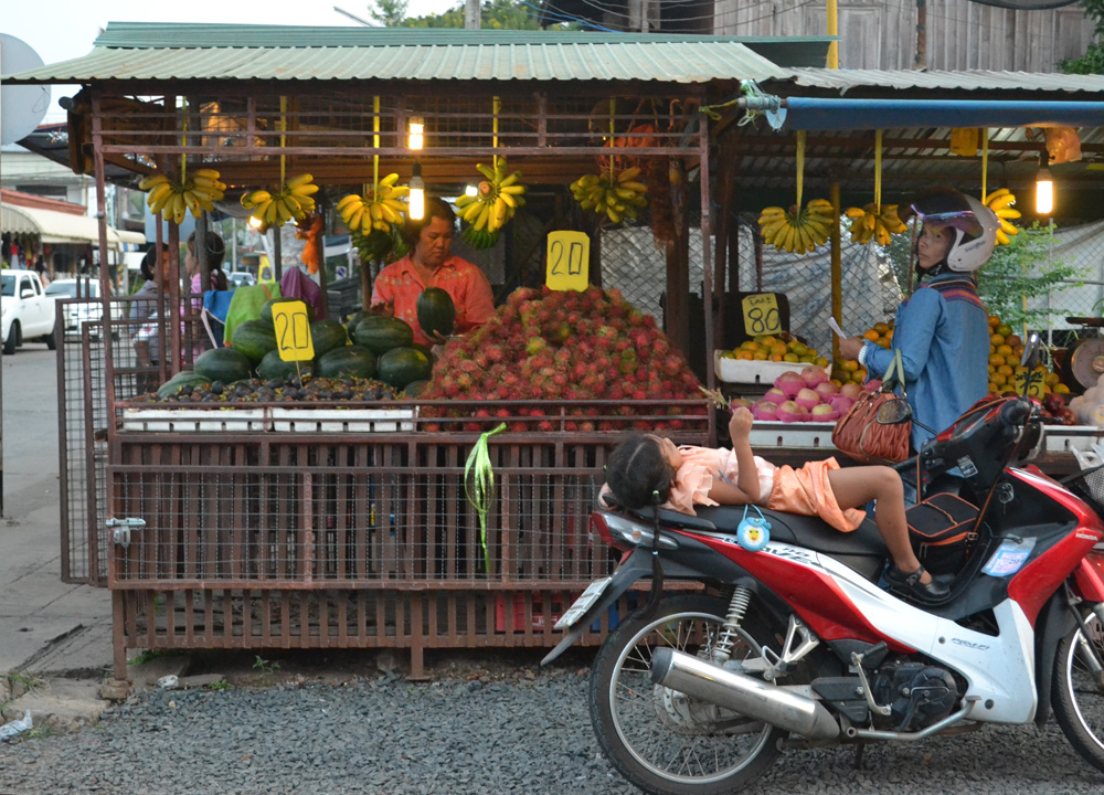 Fresh Fruit Stall, Nang Rong Food Tour in Isan, Eating in Thailand