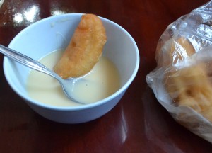 Thai Donut and Condensed Milk Thai Donut Condensed Milk, Sweet Thai Desserts in Thailand, Southeast Asia