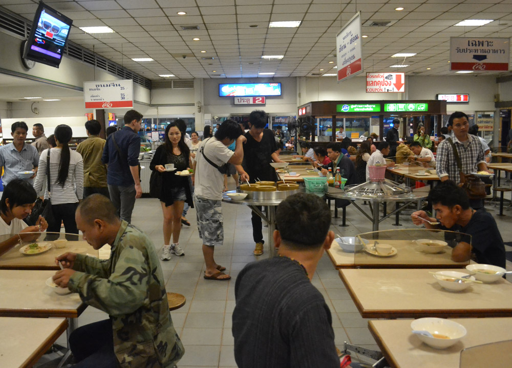 Toilet and Food Break, Pakse to Bangkok by Bus, Laos to Thailand, Asia