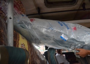 Packing Freight, Savannakhet to Pakse by Bus, Travel in Southern Laos