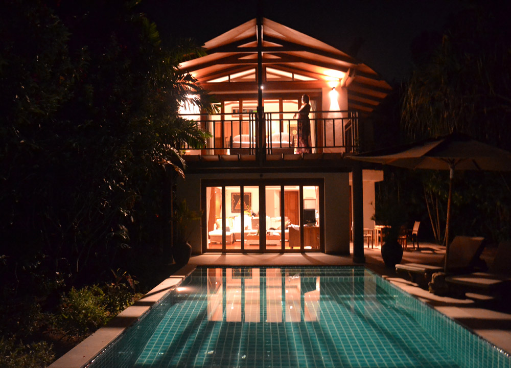 Pool Villa at Night, Village Coconut Island Resort Phuket Hotel Review