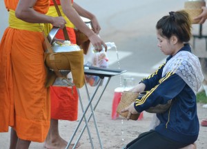 Monk Blessing Water, Things to do in Savannakhet Laos Southeast Asia