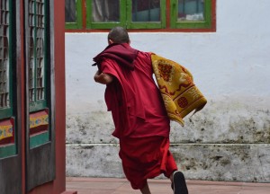 Young Monk Running, Top Attractions in Sikkim and Gangtok