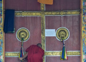 Temple Doors at Rumtek Monastery, Gangtok Tour, Sikkim Himalayas, India