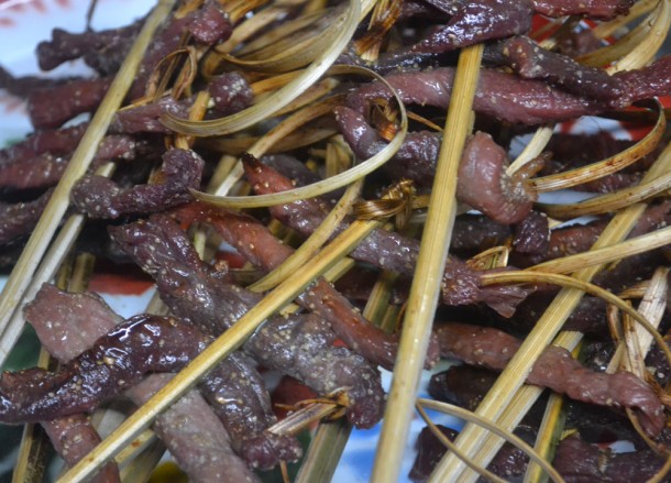 Dry Lao Beef Jerky, Top 10 Lao Food, Eating in Laos, Southeast Asia