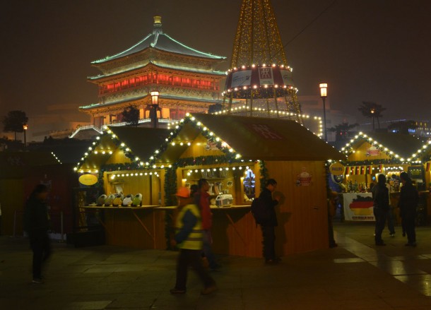 Christmas in Xian, Drum Tower Area, Christmas Village
