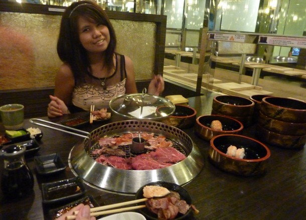 Table Top Barbecue, Hajime Robot Restaurant, Bangkok, Japanese Yakiniku Barbecue
