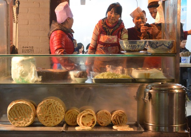 Roadside Pitta Shops, Xian Food and Eating in Xian, Shaanxi, China