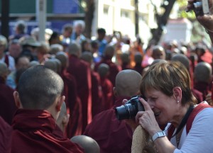 Intrusive Tourists Photographing Monks, Travel in Myanmar 2014, Changes in Burma