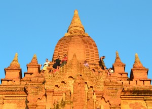 Tourists on Shwe San Daw Pagoda, Two Days in Bagan and Mount Popa, Myanmar