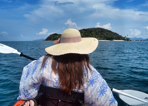 Fanfan Narach Kayaking from Koh Mak to Koh Kham Island Thailand, Travel by Boat, Kayak