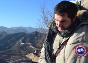 Allan Wilson Looking Miserable on the Great Wall of China in Winter, Beijing Badaling