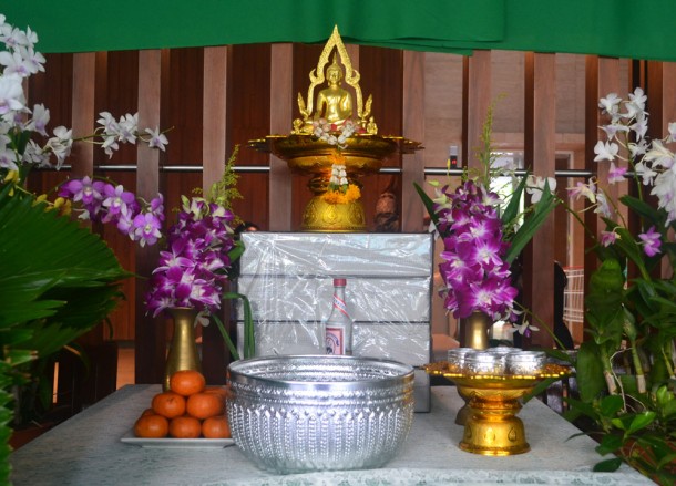Altar for Buddhist Ceremonies, Songkran Temple Ceremony, Song Nam Pra