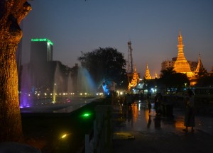 Sule Pagoda from Independence Monument, Sule Pagoda in Yangon Downtown, Myanmar