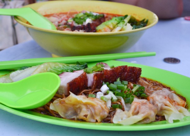 Wonton Mee and Deep Fried Pork Belly Jalan Alor