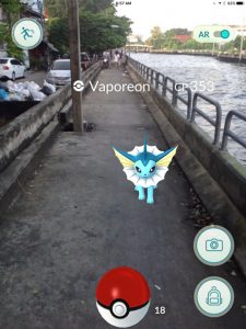 Water Vaporean, Playing Pokemon in Bangkok Thailand Traveller Expat Pokemon Go Game