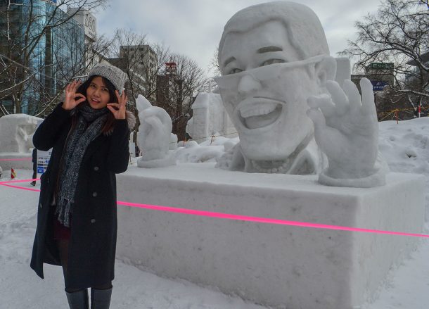 PAPP Snow Sculpture, JR Japan Rail Pass Travel in Winter February Snow