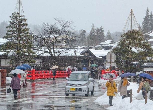 Snowing in Takayama, JR Japan Rail Pass Travel in Winter February Snow