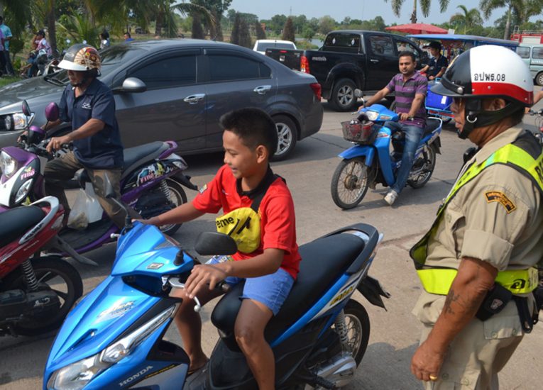 Kid on Motorbike Scooter Life in Rural Thailand Isaan