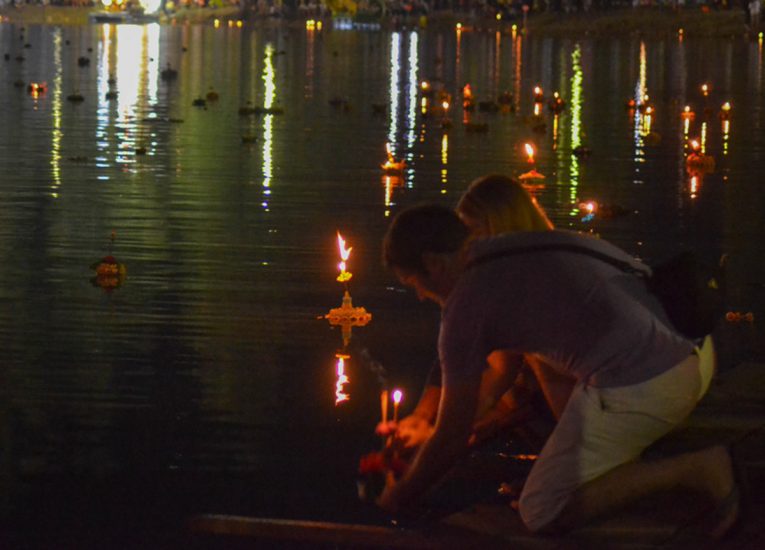 Romance on Loy krathong Life in Rural Thailand Isaan