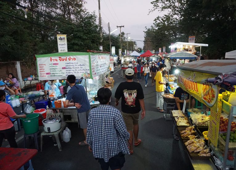 Food Stalls at Nang Rong Walking Street and Night Market in Buriram