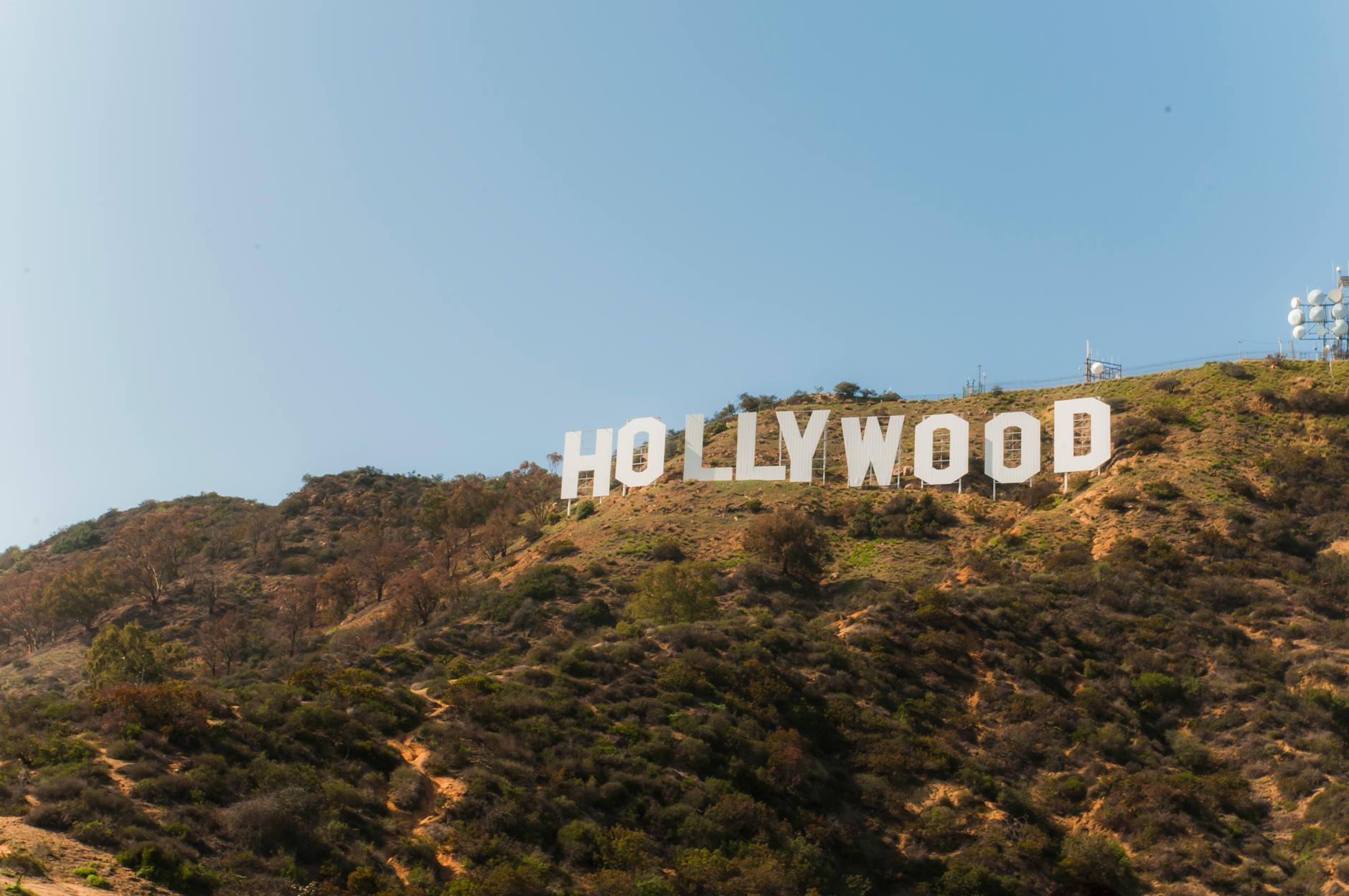 iconic hollywood sign on los angeles hillside