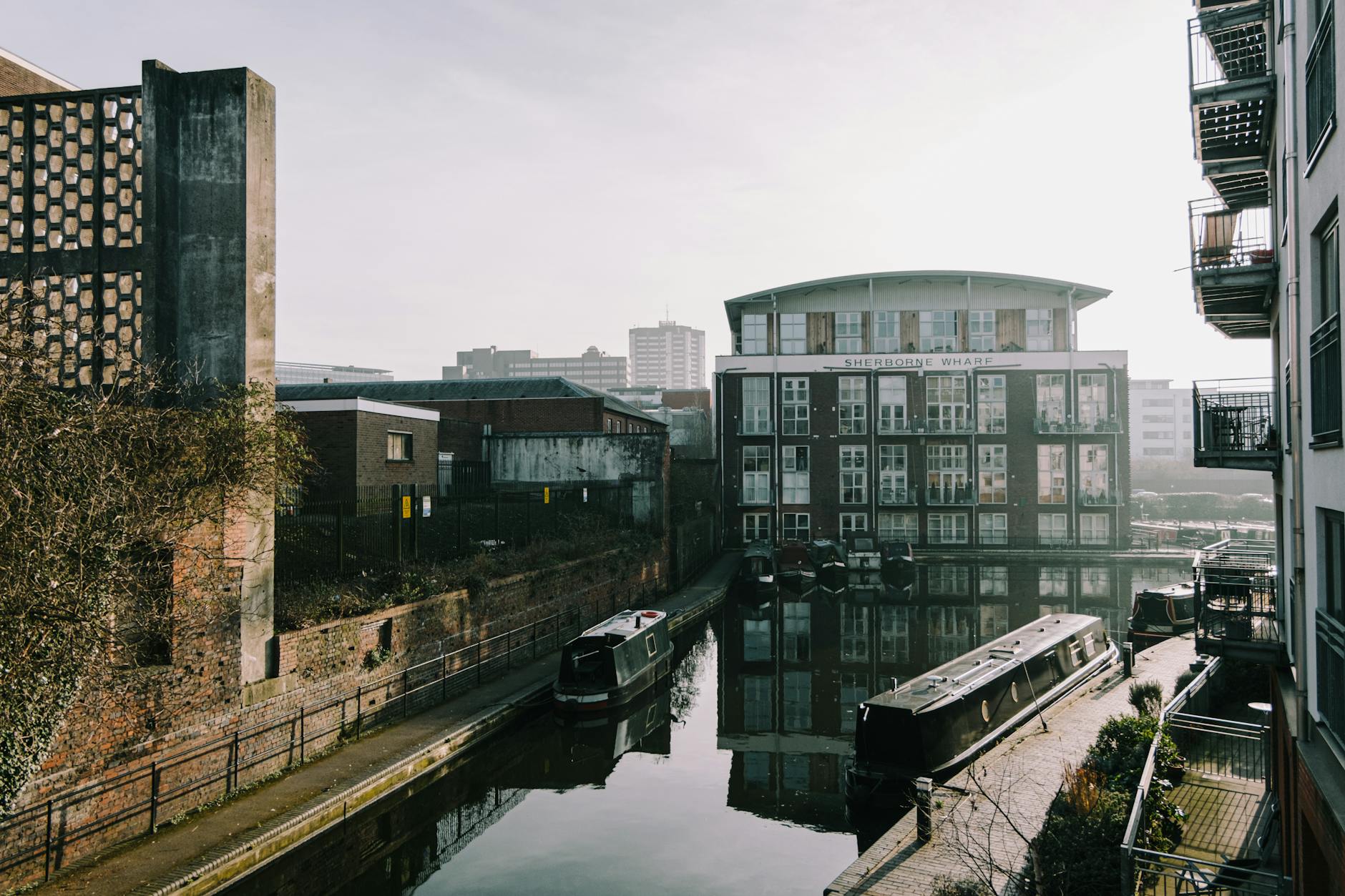 city building and a canal