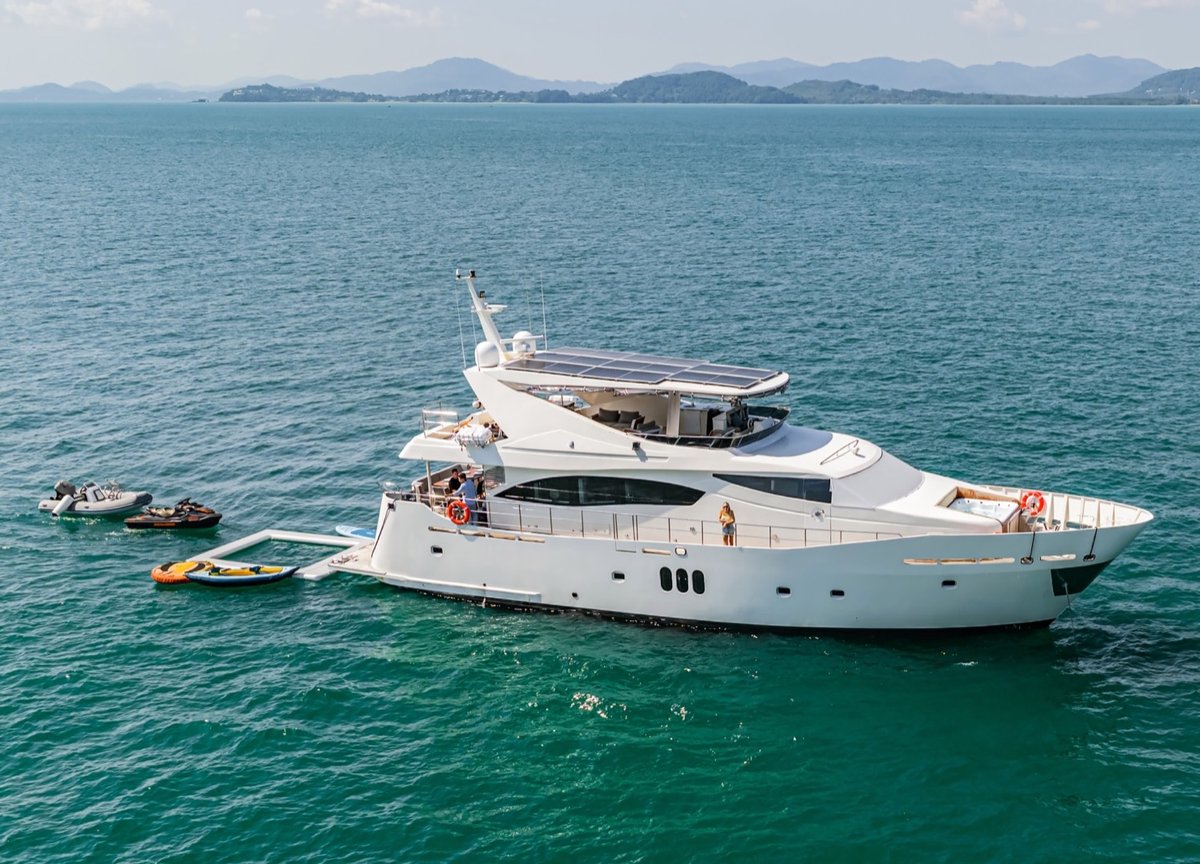Private charter yacht anchored near Phuket