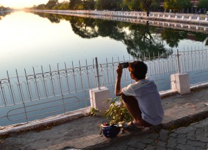 Locals Photographing Sunset, Prostitutes in Mandalay Myanmar, Burma